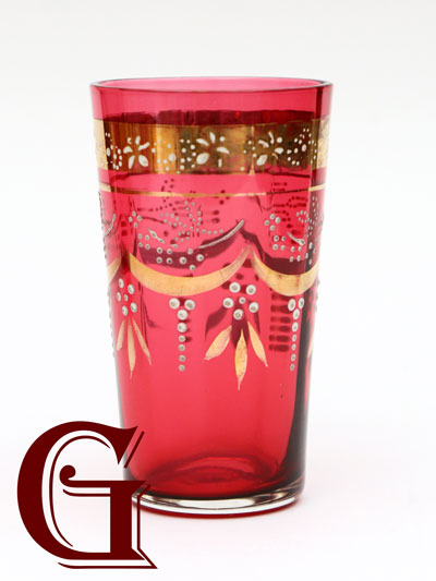 cranberry JUICE glass MOSER